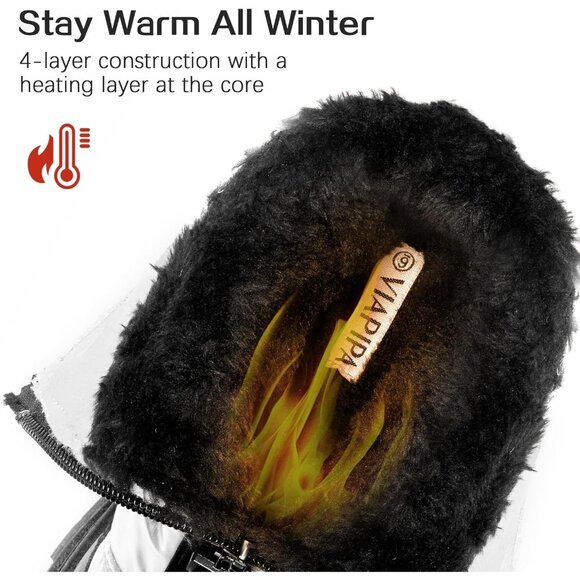 Women's Silver Waterproof Snow Boots Mid Calf Low Heel Anti-Slip Warm Booties - Picture 3 of 6